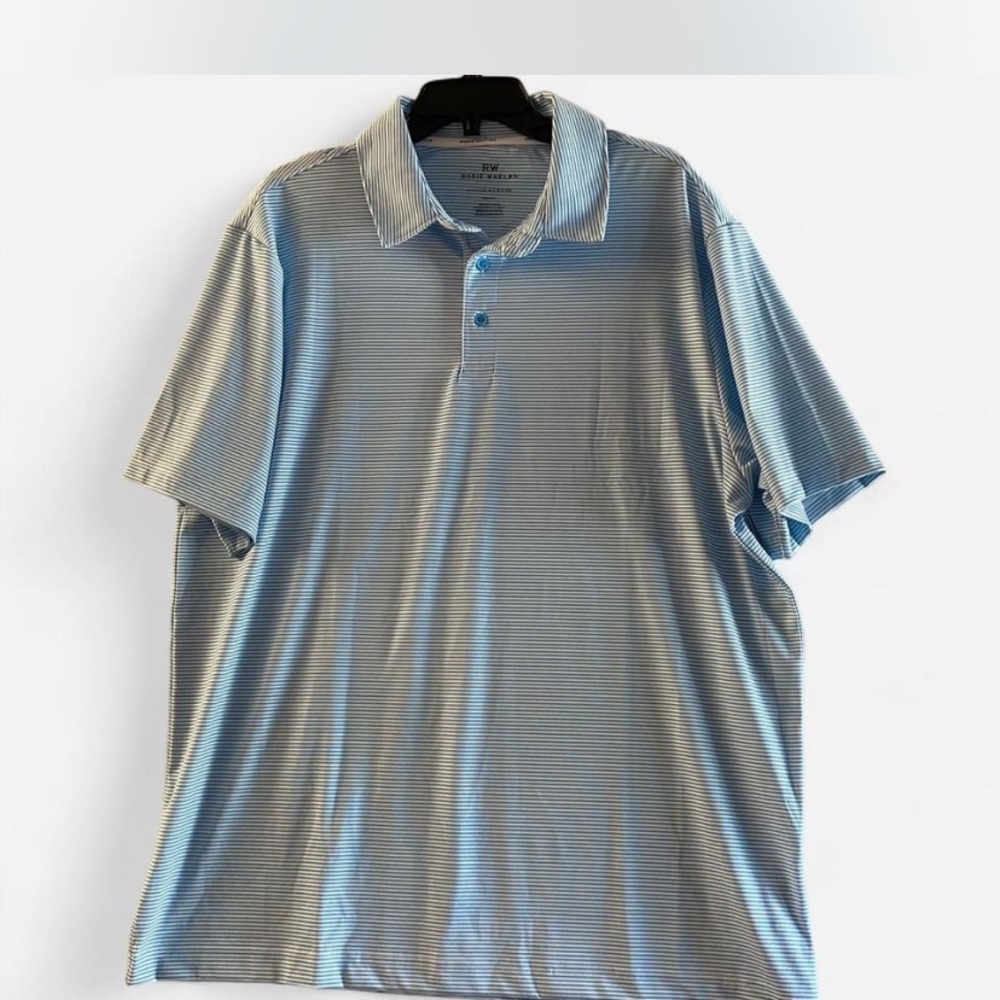 RW by Rorie Whelan Light Blue Striped Polo Shirt